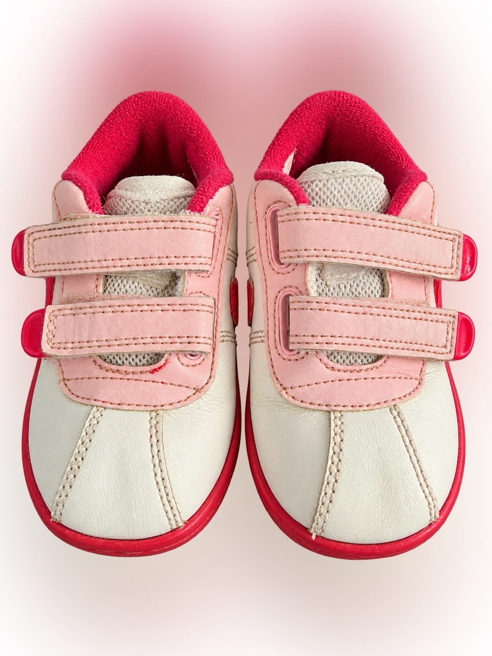 Nike SMS Roadrunner Toddler Pink White Velcro Sneakers Size 6C
